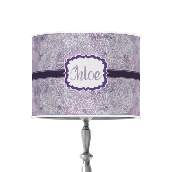 Watercolor Mandala 8" Drum Lampshade - ON STAND (Poly Film)