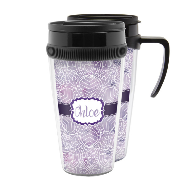 Custom Watercolor Mandala Acrylic Travel Mug (Personalized)