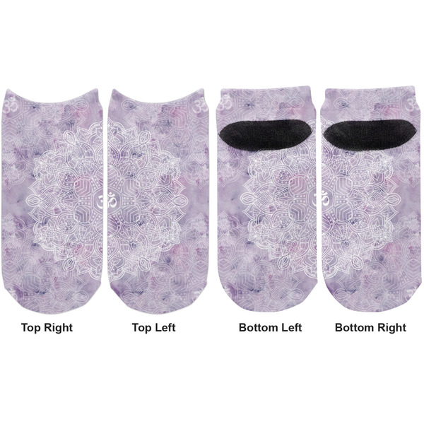 Watercolor Mandala Adult Ankle Socks - Double Pair - Front and Back - Apvl