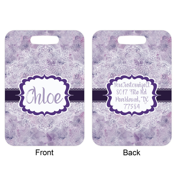 Watercolor Mandala Aluminum Luggage Tag (Front + Back)