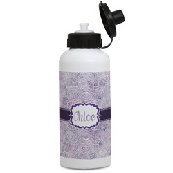 Watercolor Mandala Water Bottles - Aluminum - 20 oz - White (Personalized)