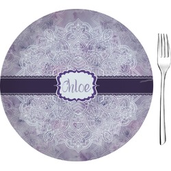 Watercolor Mandala Glass Appetizer / Dessert Plate 8" (Personalized)