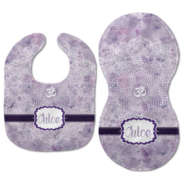 Watercolor Mandala Baby Bib & Burp Set - Approval (new bib & burp)