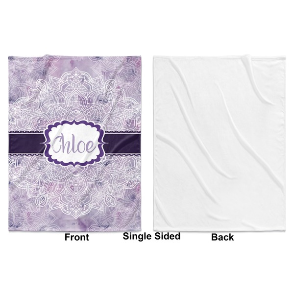 Watercolor Mandala Baby Blanket (Single Sided - Printed Front, White Back)