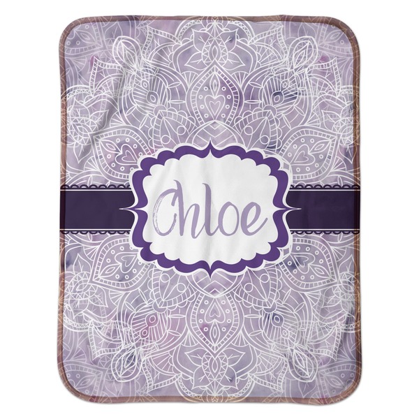 Watercolor Mandala Baby Sherpa Blanket - Flat