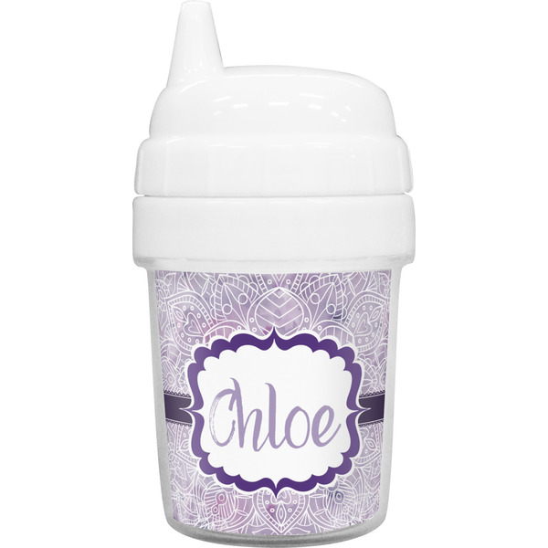 Custom Watercolor Mandala Baby Sippy Cup (Personalized)