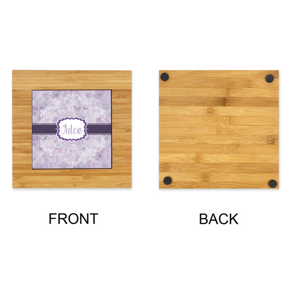 Watercolor Mandala Bamboo Trivet with 6" Tile - APPROVAL