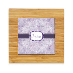 Watercolor Mandala Bamboo Trivet with Ceramic Tile Insert (Personalized)