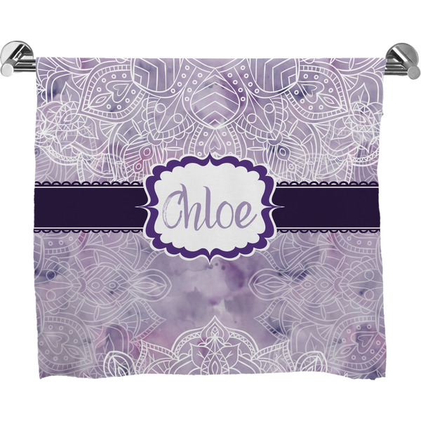 Custom Watercolor Mandala Bath Towel (Personalized)