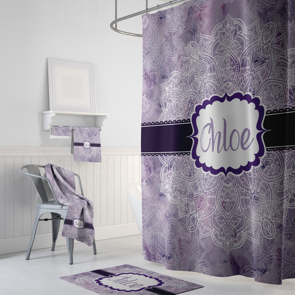 Watercolor Mandala Bath Towel Sets - 3-piece - In Context