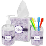 Watercolor Mandala Acrylic Bathroom Accessories Set w/ Name or Text