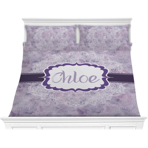 Custom Watercolor Mandala Comforter Set - King (Personalized)