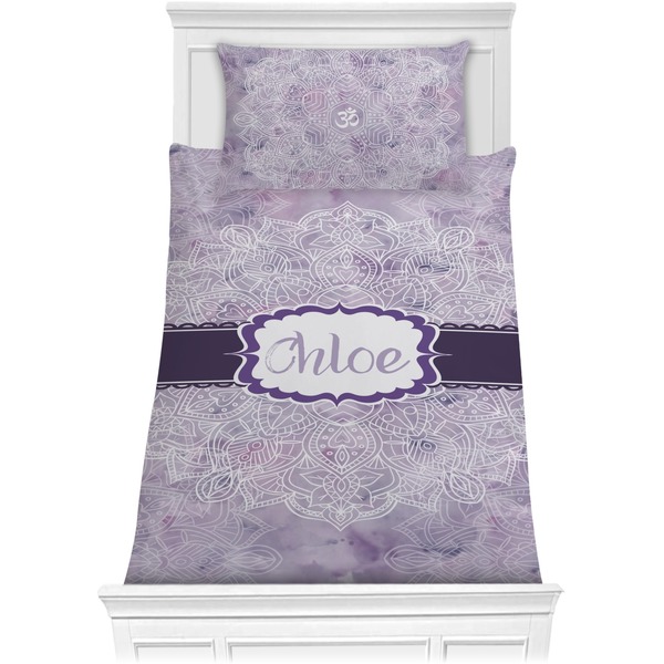 Custom Watercolor Mandala Comforter Set - Twin XL (Personalized)