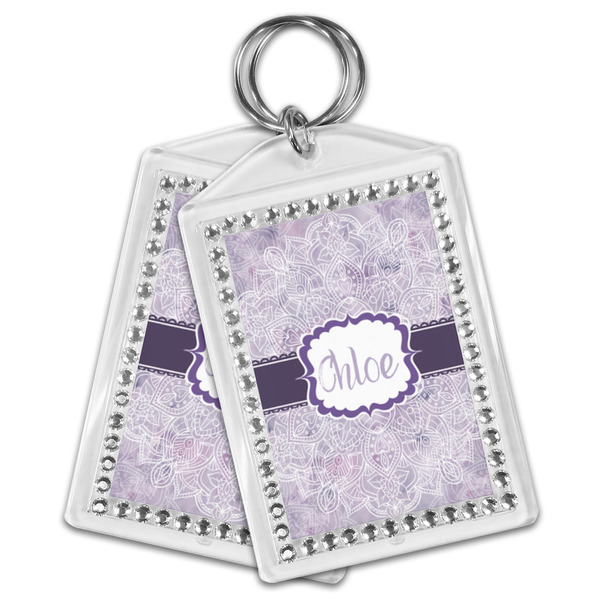 Watercolor Mandala Bling Keychain - MAIN