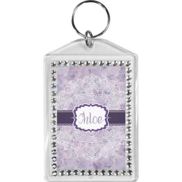Custom Watercolor Mandala Bling Keychain (Personalized)