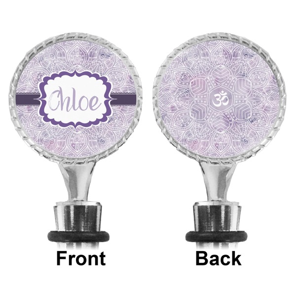 Watercolor Mandala Bottle Stopper - Front and Back