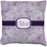 Watercolor Mandala Faux-Linen Throw Pillow 20" (Personalized)