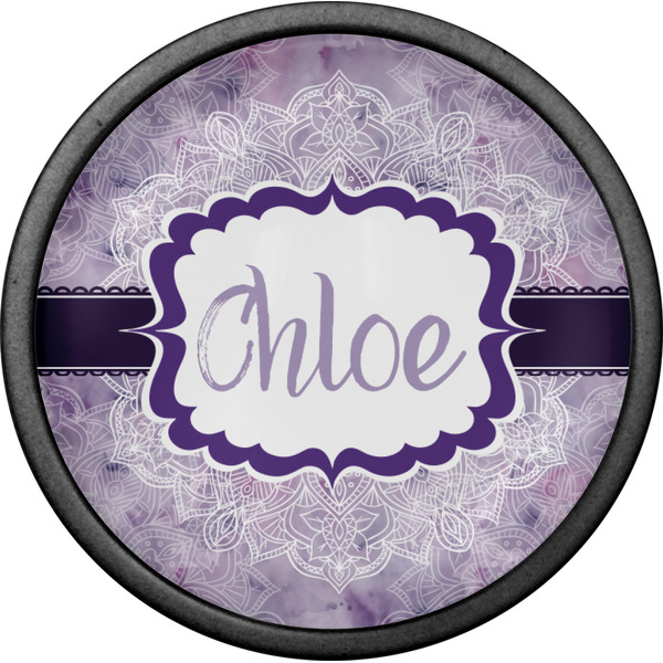 Watercolor Mandala Cabinet Knob - Black - Front