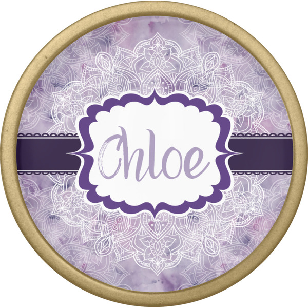 Watercolor Mandala Cabinet Knob - Gold - Front