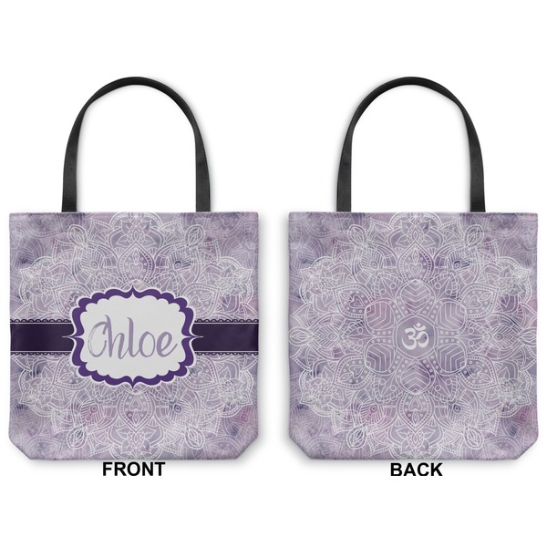 Watercolor Mandala Canvas Tote - Front and Back