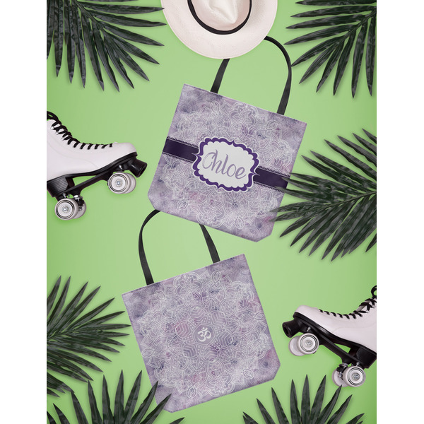 Watercolor Mandala Canvas Tote Lifestyle Front and Back