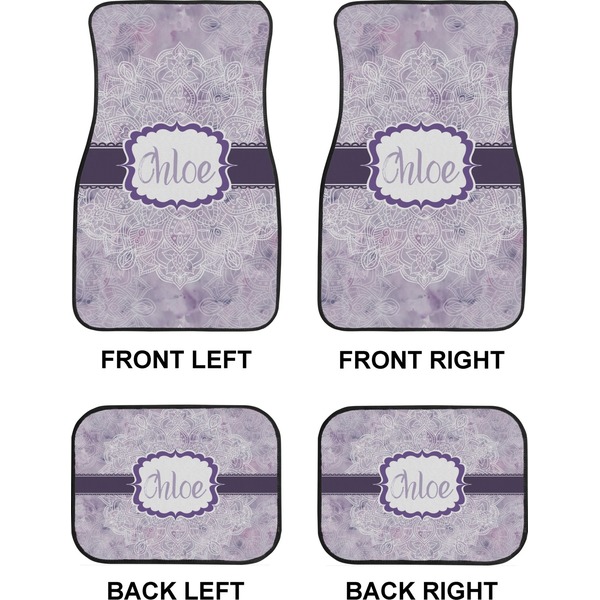 Watercolor Mandala Car Floor Mats Set (2F + 2B)