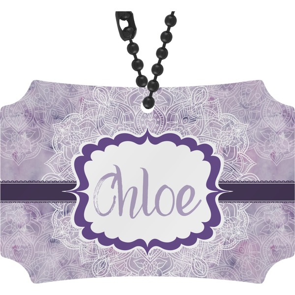 Custom Watercolor Mandala Rear View Mirror Ornament (Personalized)