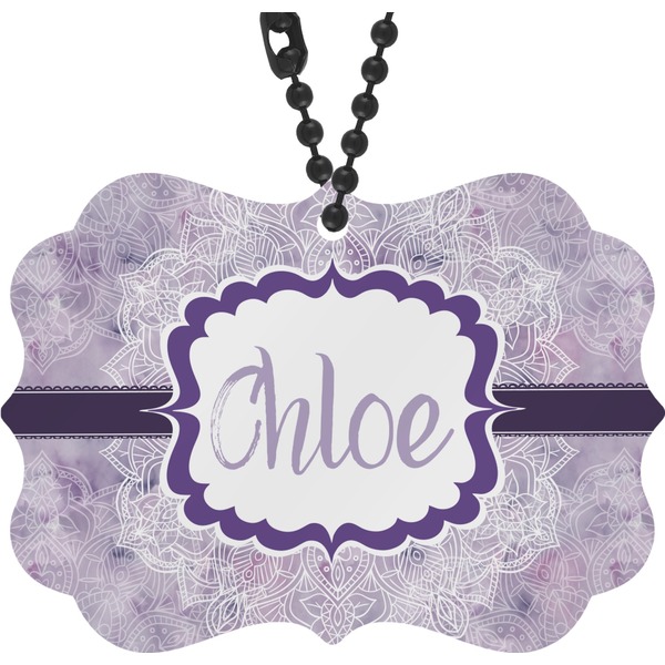 Custom Watercolor Mandala Rear View Mirror Decor (Personalized)