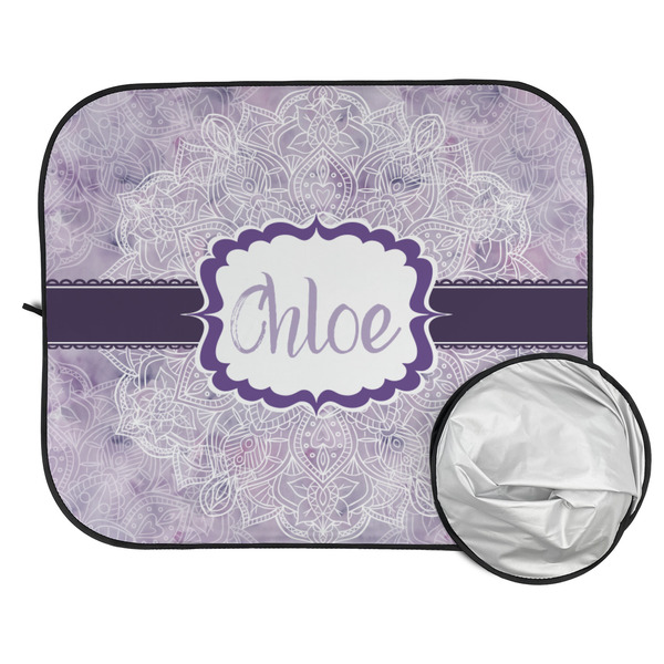 Watercolor Mandala Car Sun Shades - FOLDED & UNFOLDED