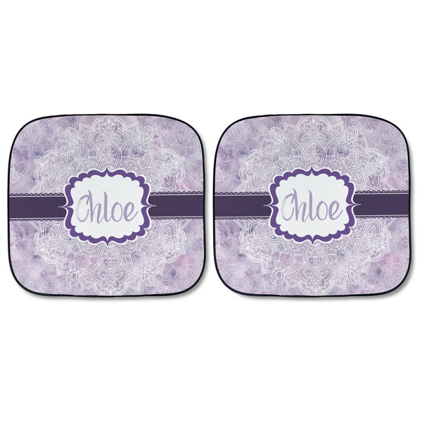 Watercolor Mandala Car Sun Shades - FRONT