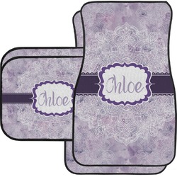 Watercolor Mandala Car Floor Mats Set - 2 Front & 2 Back (Personalized)