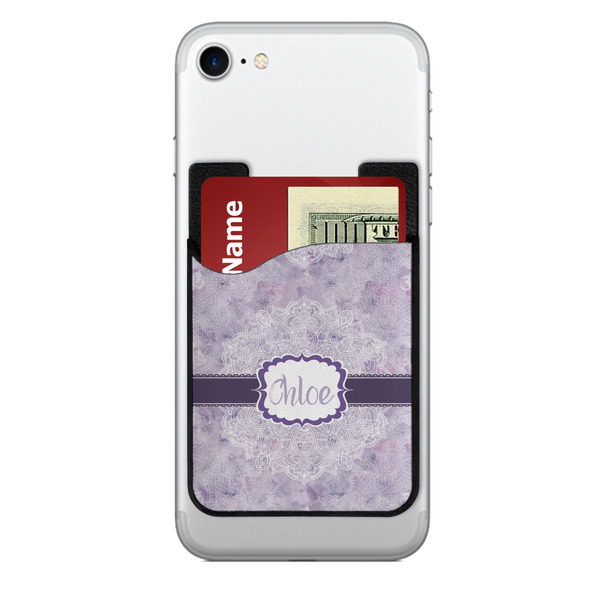 Custom Watercolor Mandala 2-in-1 Cell Phone Credit Card Holder & Screen Cleaner (Personalized)