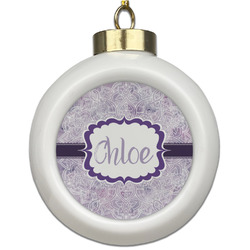 Watercolor Mandala Ceramic Ball Ornament (Personalized)