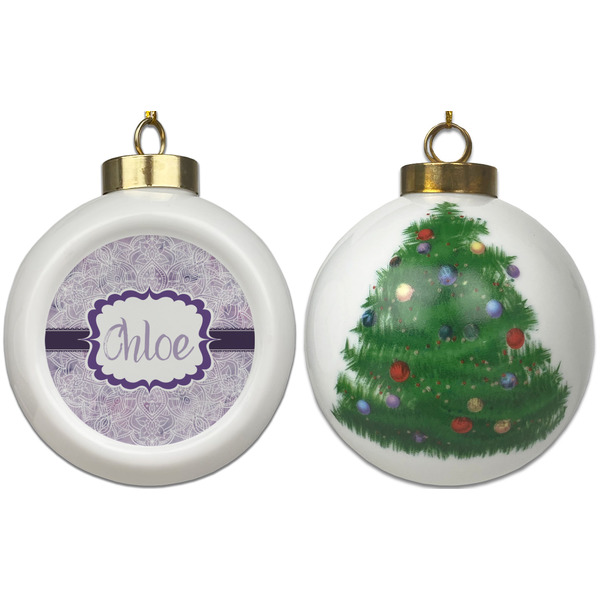 Watercolor Mandala Ceramic Christmas Ornament - X-Mas Tree (APPROVAL)