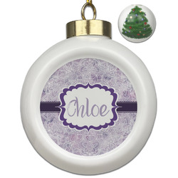 Watercolor Mandala Ceramic Ball Ornament - Christmas Tree (Personalized)