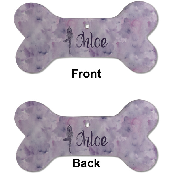 Watercolor Mandala Ceramic Flat Ornament - Bone Front & Back (APPROVAL)