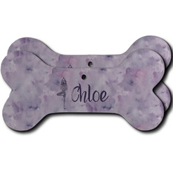 Watercolor Mandala Ceramic Dog Ornament - Front & Back w/ Name or Text