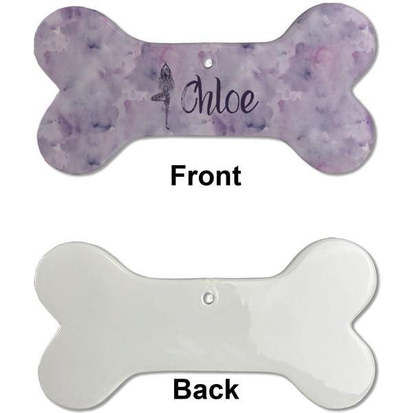 Watercolor Mandala Ceramic Flat Ornament - Bone Front & Back Single Print (APPROVAL)