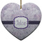 Watercolor Mandala Ceramic Flat Ornament - Heart (Front)