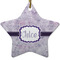 Watercolor Mandala Star Ceramic Ornament w/ Name or Text