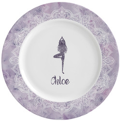 Watercolor Mandala Ceramic Dinner Plates (Set of 4) (Personalized)