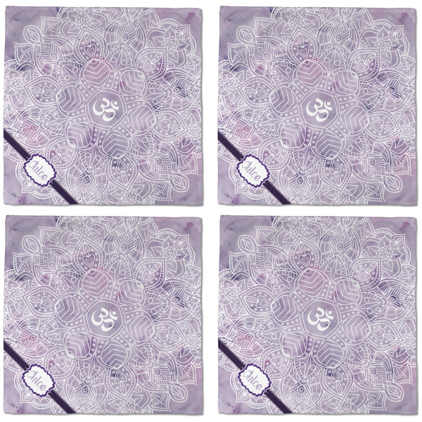 Watercolor Mandala Cloth Napkins - Personalized Dinner (APPROVAL) Set of 4