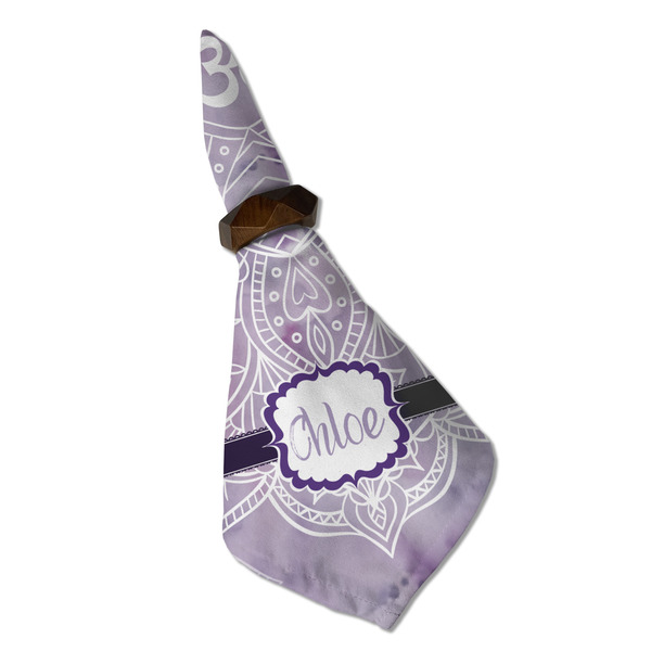 Watercolor Mandala Cloth Napkins - Personalized Dinner (Folded in Ring) (MAIN)