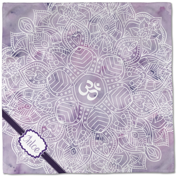 Watercolor Mandala Cloth Napkins - Personalized Dinner (Full Open)