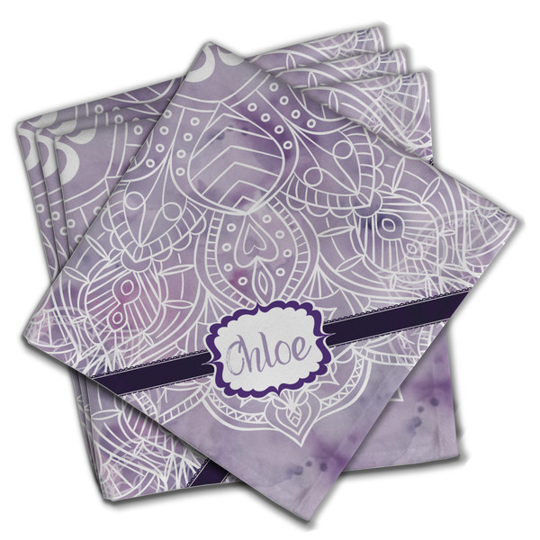Custom Watercolor Mandala Cloth Napkins (Set of 4) (Personalized)