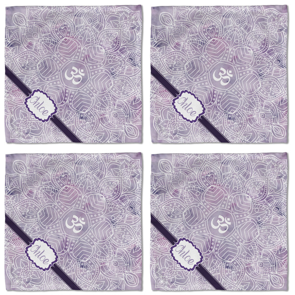 Watercolor Mandala Cloth Napkins - Personalized Lunch (APPROVAL) Set of 4