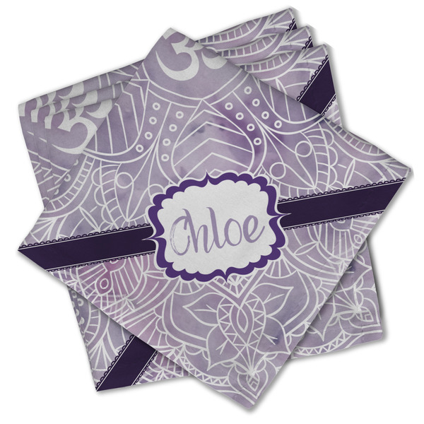 Watercolor Mandala Cloth Napkins - Personalized Lunch (PARENT MAIN Set of 4)