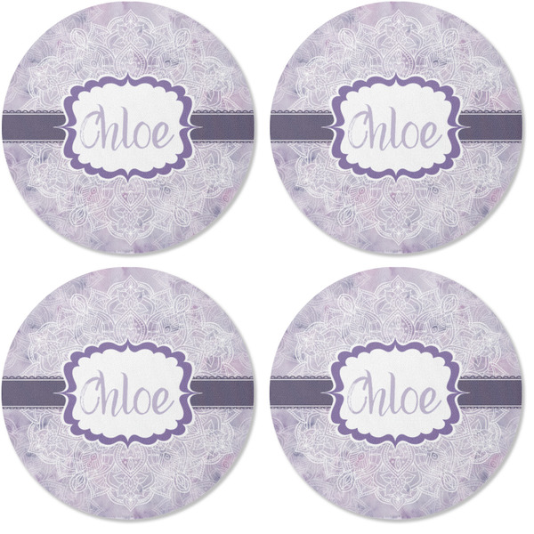 Watercolor Mandala Coaster Round Rubber Back - Apvl