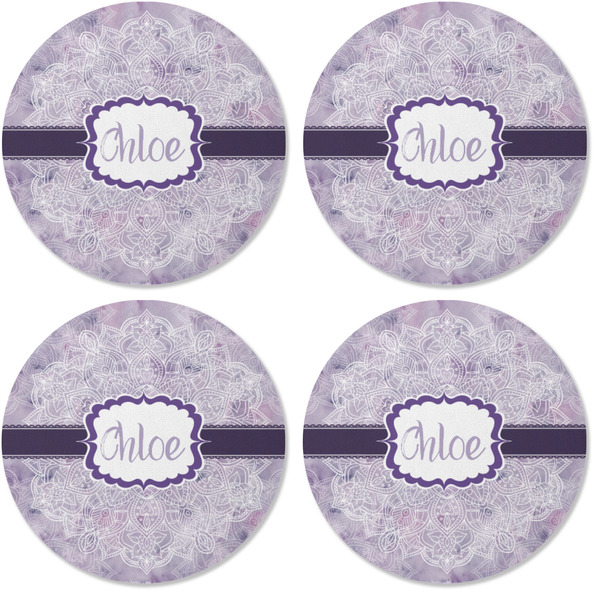 Watercolor Mandala Coaster Round Rubber Back - Apvl