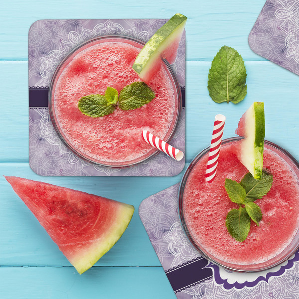 Watercolor Mandala Coaster Set - LIFESTYLE